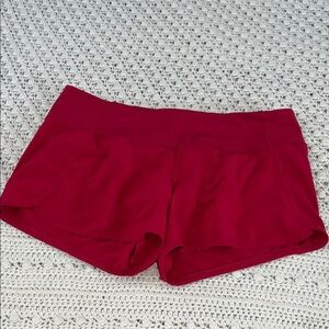lululemon athletica  Run times Block-it Red Shorts EUC